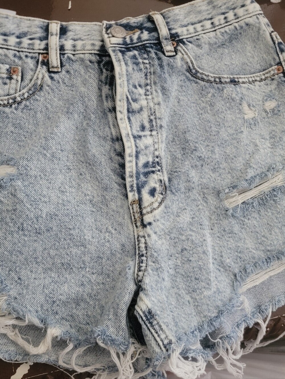 PacSun Light Blue Acid Wash Denim Shorts